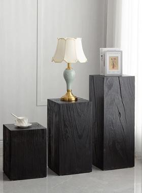 实木墩树子桩花茶架几沙发VVR柜边几民宿原木根雕木桩床头底座摆