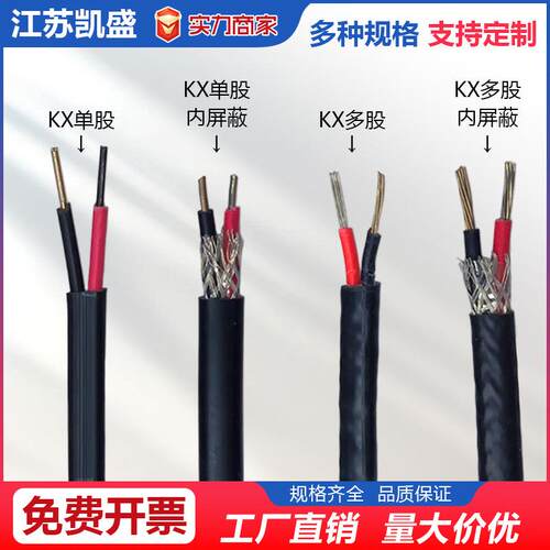 厂家直供国标镍硅KX测温线延长耐高温线KXP耐高温带屏蔽测温导线