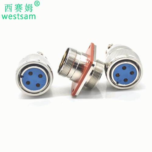 真空气密性玻璃烧结穿墙式公母接插件MX23-4P两头接线