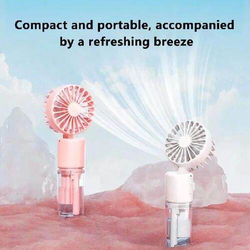 Portable Neck Fan With Mist, Foldable Mini Handheld Fan,