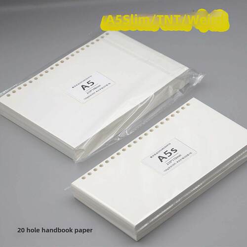 A5slim/puo空白活页纸手帐本内页方格横线点阵替芯可书写盖章tn