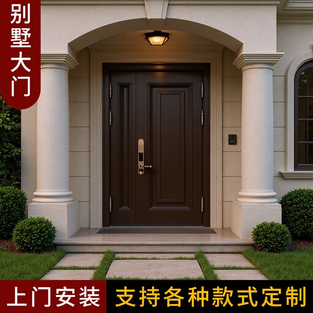 别墅铜门家用进户门双开入户门进户门指纹锁双开防盗门入户门