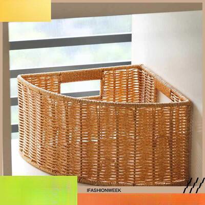 衣物墙F8975TJ7角箱整理角转角编大织收纳箱号家用三形衣柜收纳筐