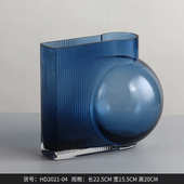 玄关玻璃透明插花客厅花瓶水培体 饰品创意软best两瓶大肚west 装