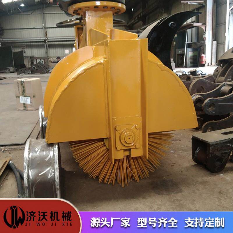 液压钢渣煤渣清扫机挖掘机改装扫雪机厂家供应钢刷挖机扫地机