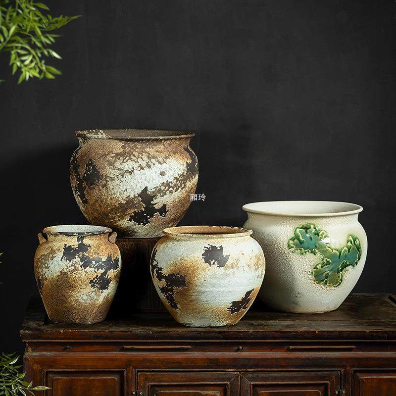 y&粗陶花盆大口径陶瓷复古中国风花器庭院客厅摆件个性创意土培盆,鲜花速递/花卉仿真/绿植园艺,花盆,淘宝优惠券,粉丝福利购,淘宝优惠卷
