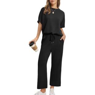 2 Piece Sets For Women Summer Lounge Sets Wide Leg Pants