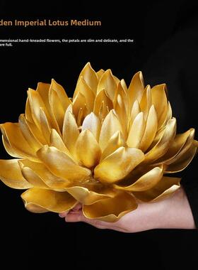 戴御堂陶瓷饰品金色禅宗佛寺荷花佛台前荷花祭
