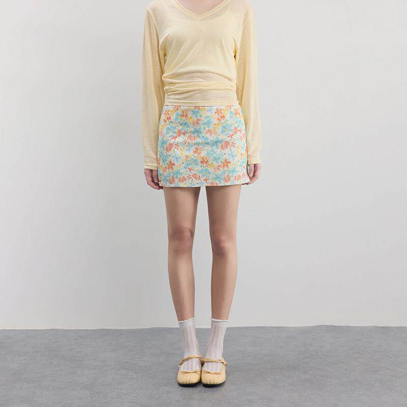 BZXO小众设计碎花半身裙女夏季2026新款高腰显瘦短款a字裙包臀裙