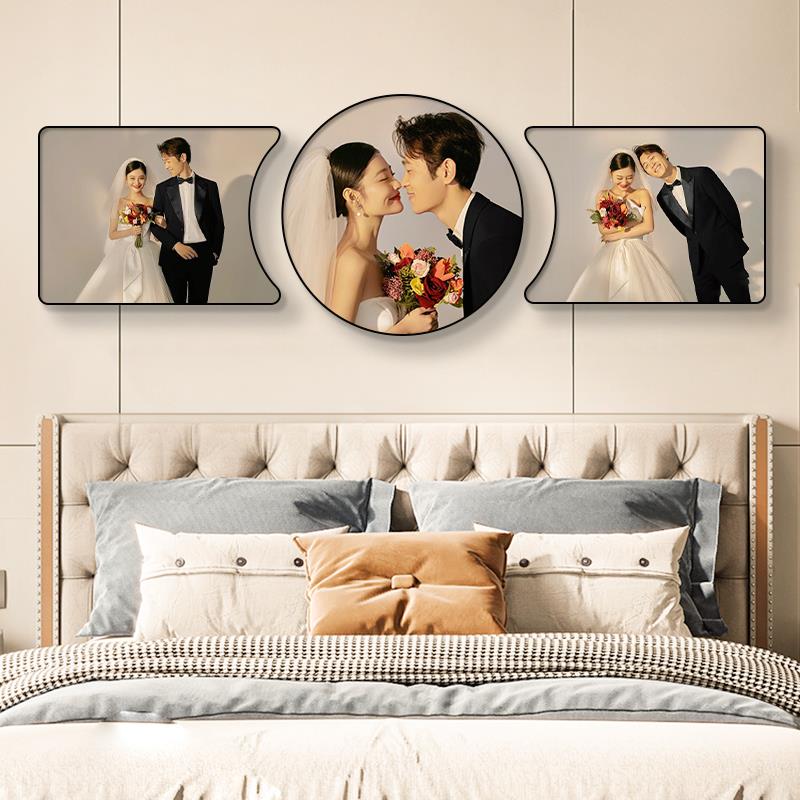 婚纱照相框挂墙高级感定制照片卧室床头画全家福装饰画沙发画冲印图片
