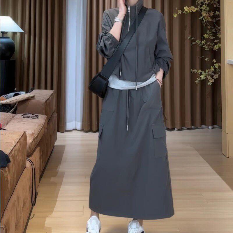 法国Rouje Moaks立领冲锋衣套装女2025秋大尺码胖MM宽松长袖两件