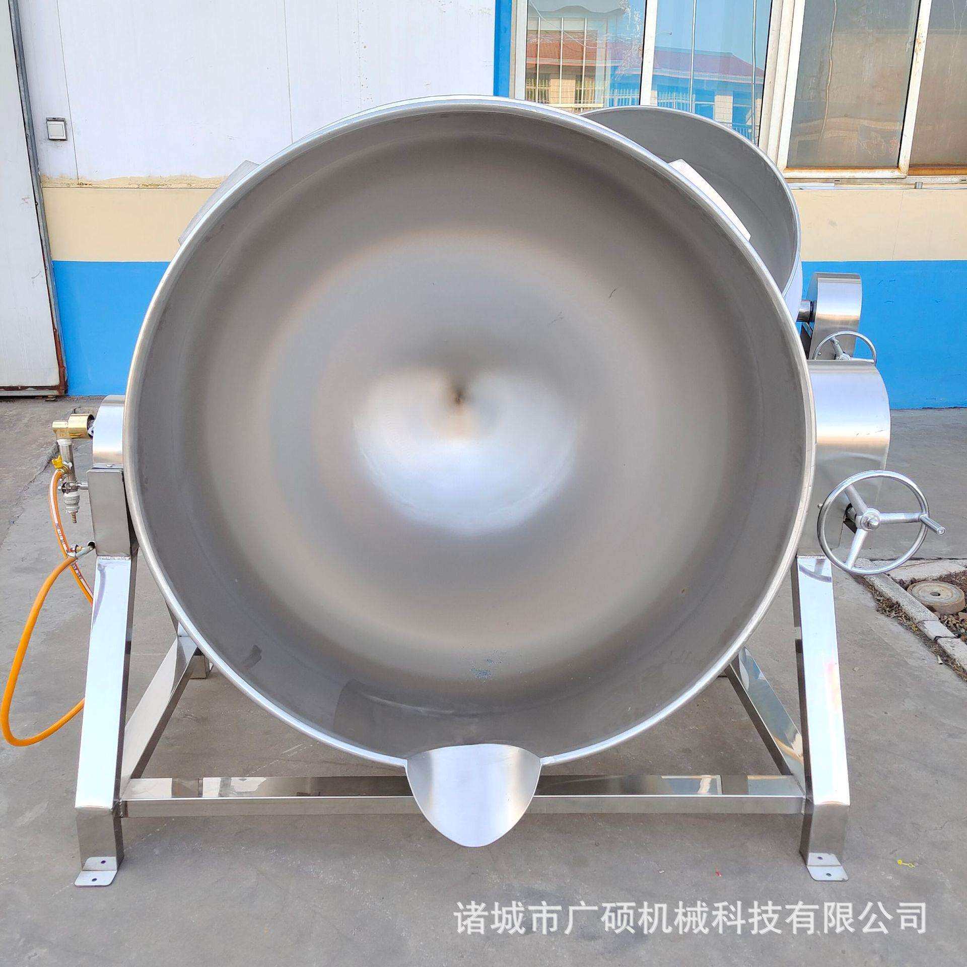 商用电层100L加热夹层锅 立搅式食品电加热夹锅 全直自动导热油拌