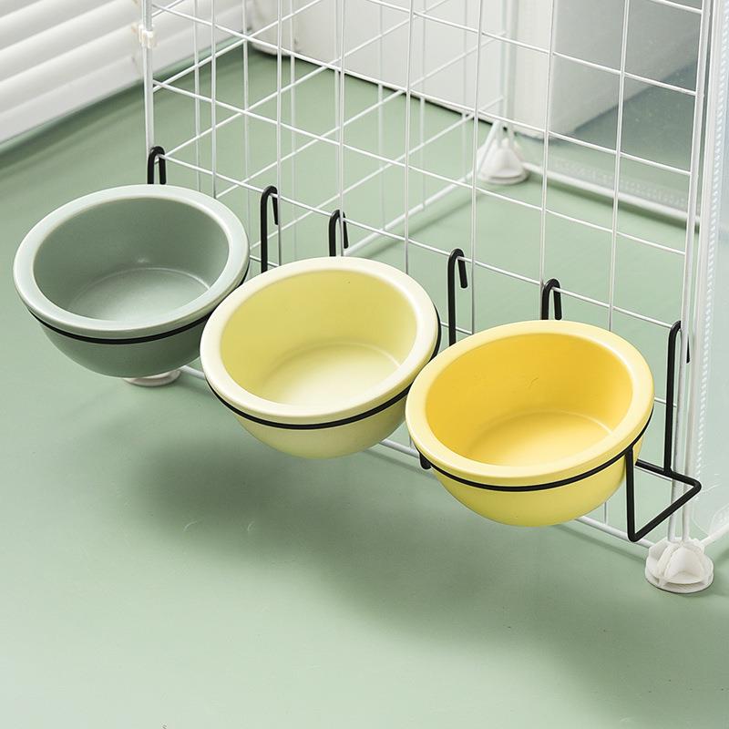 宠物碗悬挂式猫碗陶瓷猫粮盆食盆固定狗喝水碗打翻碗架猫笼子挂碗