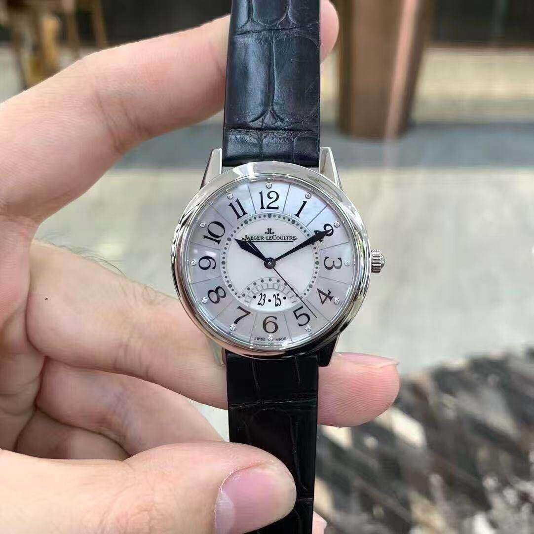 即刻拍[9.8新]积家约会系列精钢原镶钻贝母面自动机械女表3548490