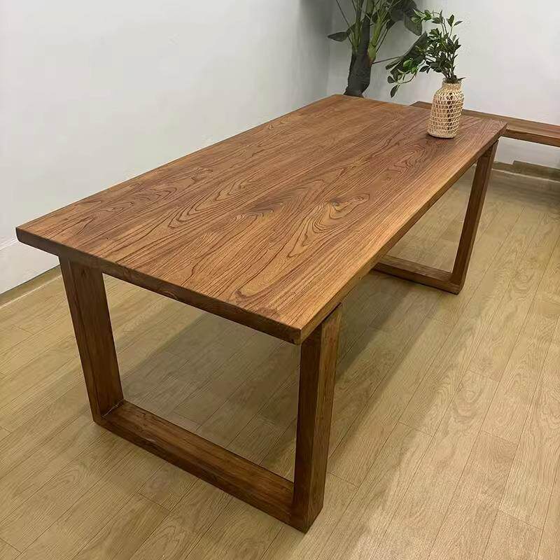 实木大板桌家用餐桌莫比恩工作台老榆木吧台书桌电脑桌办公桌长桌