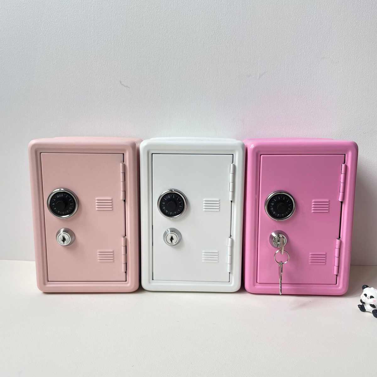 儿童投币存钱箱创意金属带锁迷你保险箱家用零钱储蓄罐桌面收纳箱