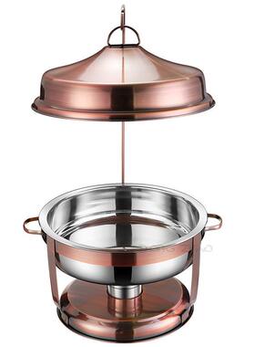 跨境货源不锈钢自助餐炉吊盖圆形酒店餐厅食物加热Chafing Dish