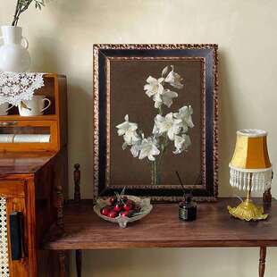 拉图尔静物花卉欧式轻奢组合古典装饰画法式客厅复古挂画A106