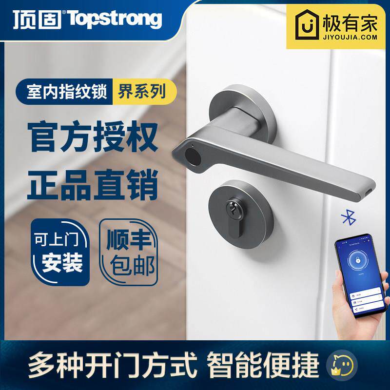 顶固室内指纹锁家用木门两件式办公室卧室门宿舍房门房间锁具门锁