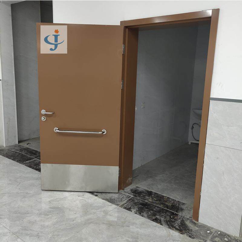 枣庄木纹转印学校门 钢制教室对开门 防踢耐撞隔音 森工生产厂家