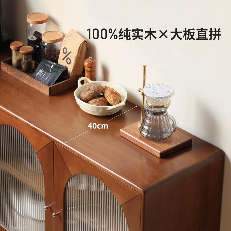简约复古实木餐边柜实法-物式中古风餐厅橱柜复靠墙古木收纳储柜