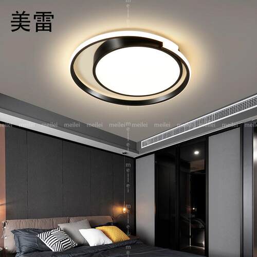 卧室灯简约现代圆形led吸顶灯创意温馨浪漫房间灯极简书房灯具