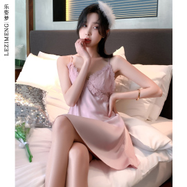 乐姿梦睡衣女夏冰丝吊带睡裙甜美可爱性感休闲高级感背心裙家居服