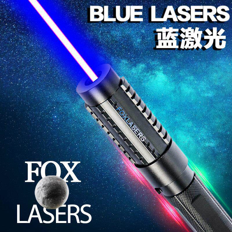 FOX-可调焦大功率蓝色激光器手电筒指示笔镭射灯工程指挥教练定位