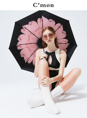五折伞超轻小巧可携式遮阳伞遮阳防晒紫外线 线晴雨伞两用折叠女u