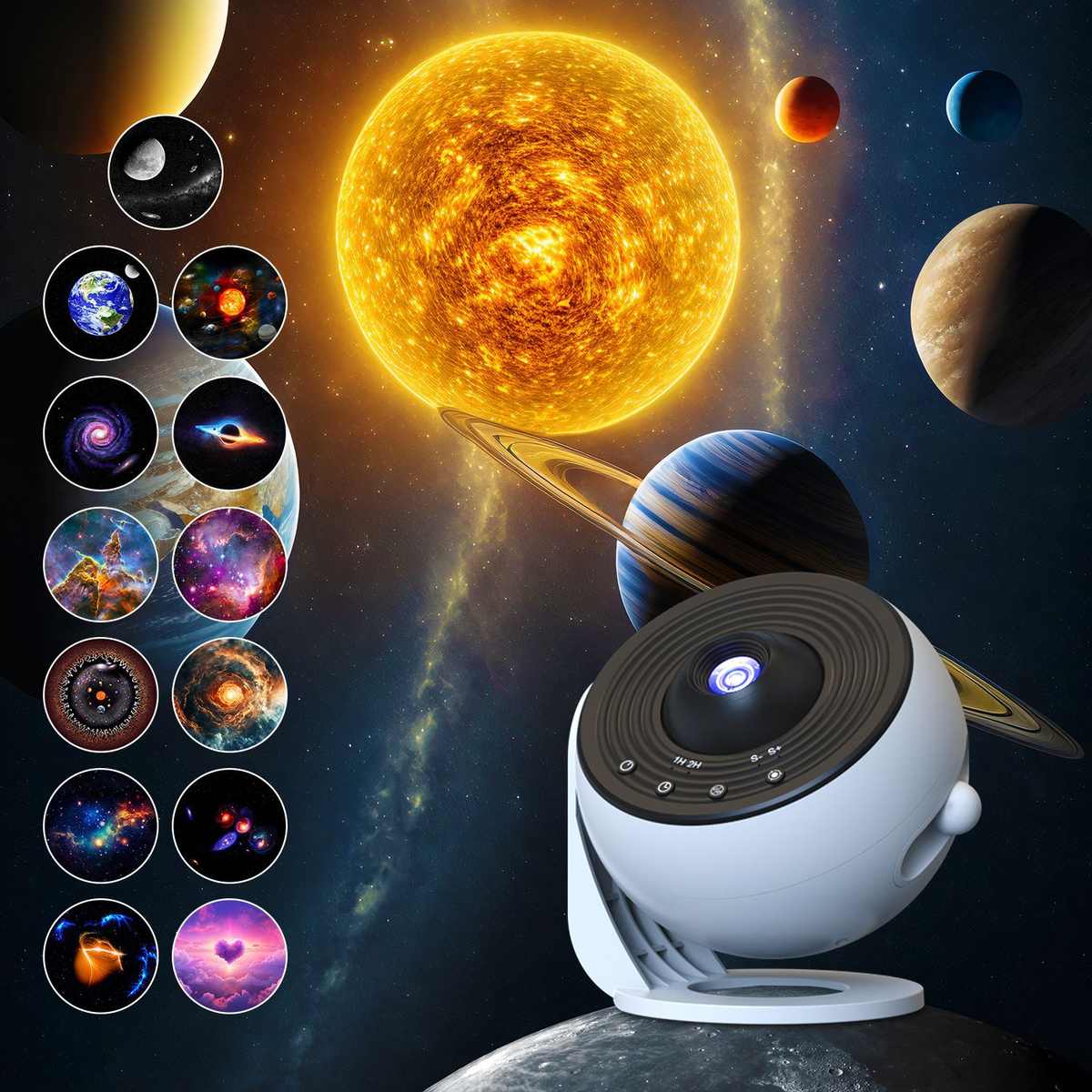 跨境新款地球仪pro星空投影灯高清银河调焦灯满天星音乐氛围夜灯