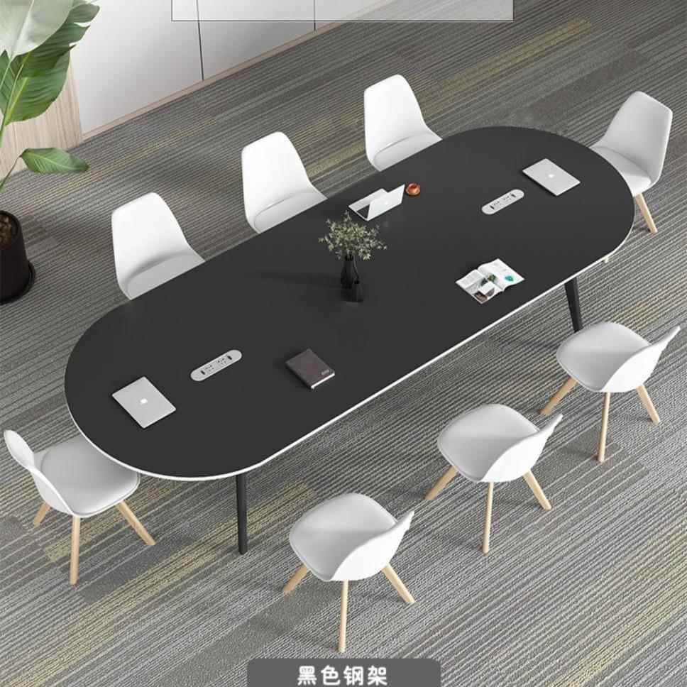 新品简约现代实木椅办公桌椅议一整套会形室桌见详情组合椭圆会议