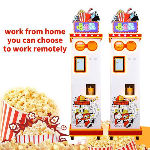 The automatic popcorn machine supports multiple languages