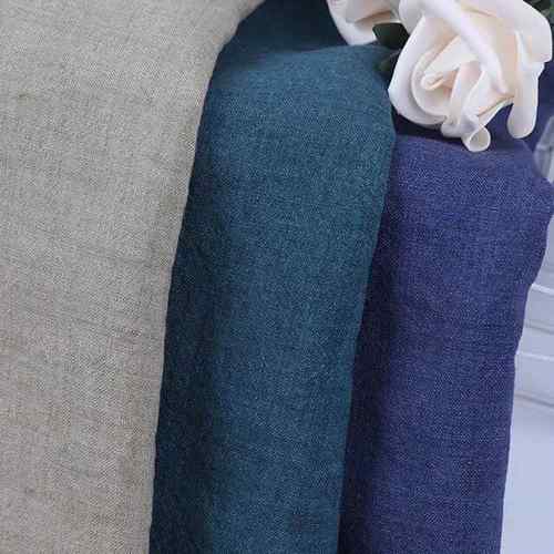 现货17支纯亚麻面料 色织纯亚麻 素色休闲亚麻衬衫裙装 麻布