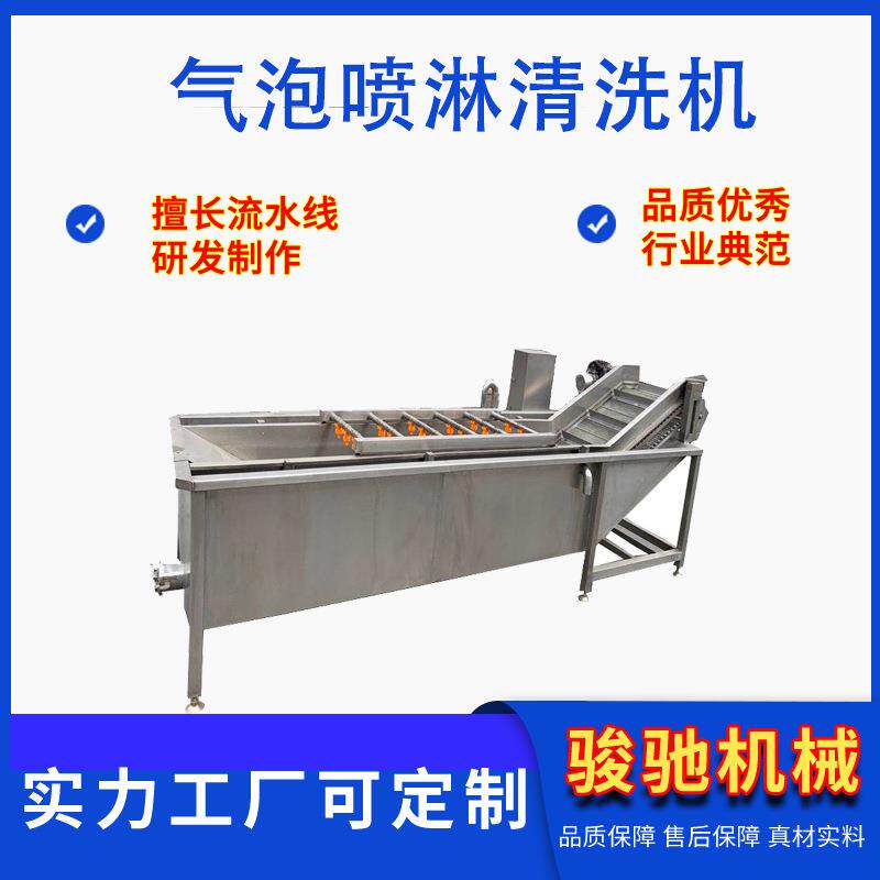 油菜杭椒尖椒清洗机蔬菜喷淋式清洗机不锈钢全自动气泡清洗设备