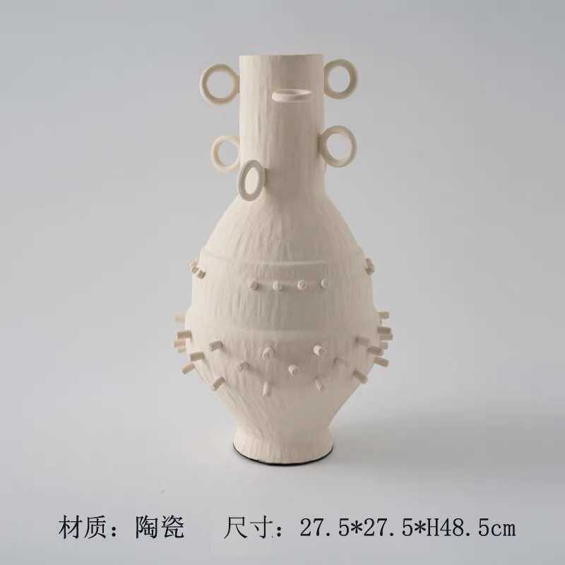 饰品民古风中样板间艺术花瓶宿石纹中式陶瓷茶室器侘寂摆件仿插花