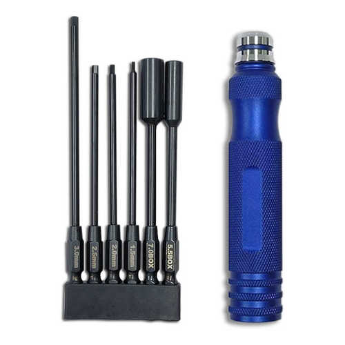 刀头钛螺丝刀航模6合一黑内螺丝刀头白钢套装六角模型批专用工具