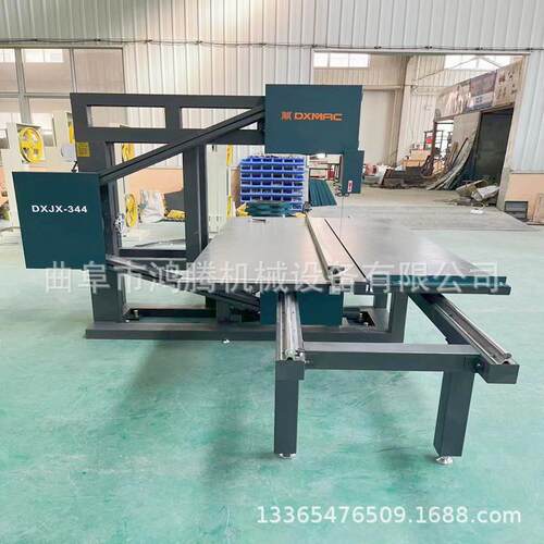 四轮锯大喉深口滑轨推台锯岩棉玻璃纤维棉切割立式木工带锯机