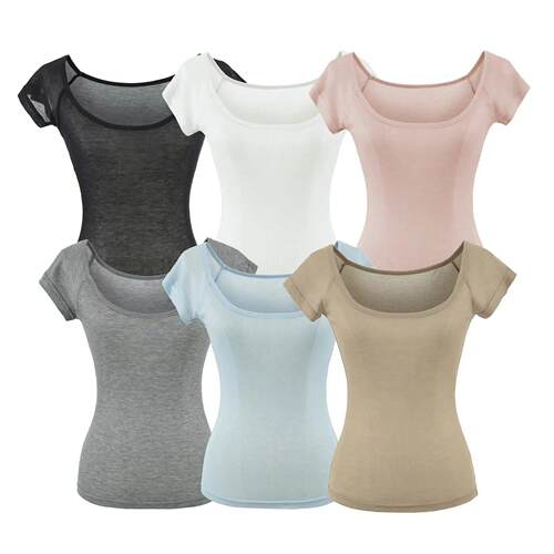 Big neck short sleeved shirt with a slightly transparent