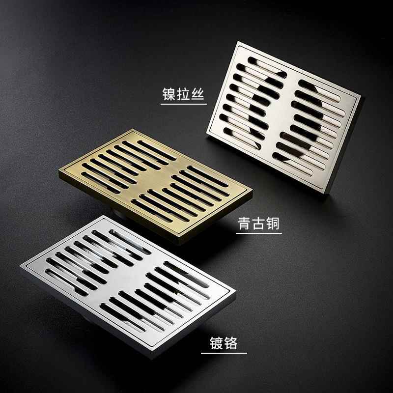 新款直销长方形地漏防臭9X14厘米卫生间淋浴房浴室专用加重加厚地