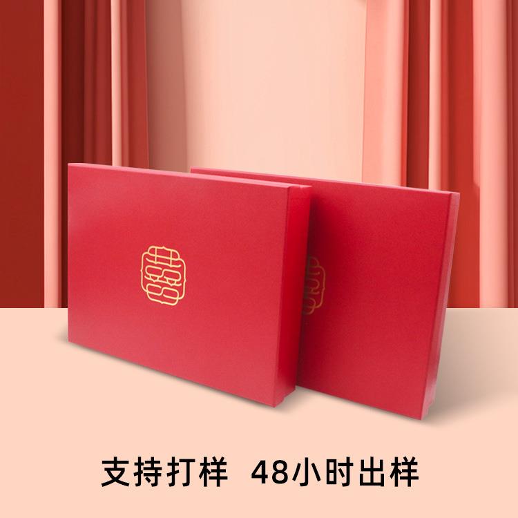 新款直销礼品盒现货中式团扇礼盒中国红古风婚扇盒结婚伴娘回礼伴