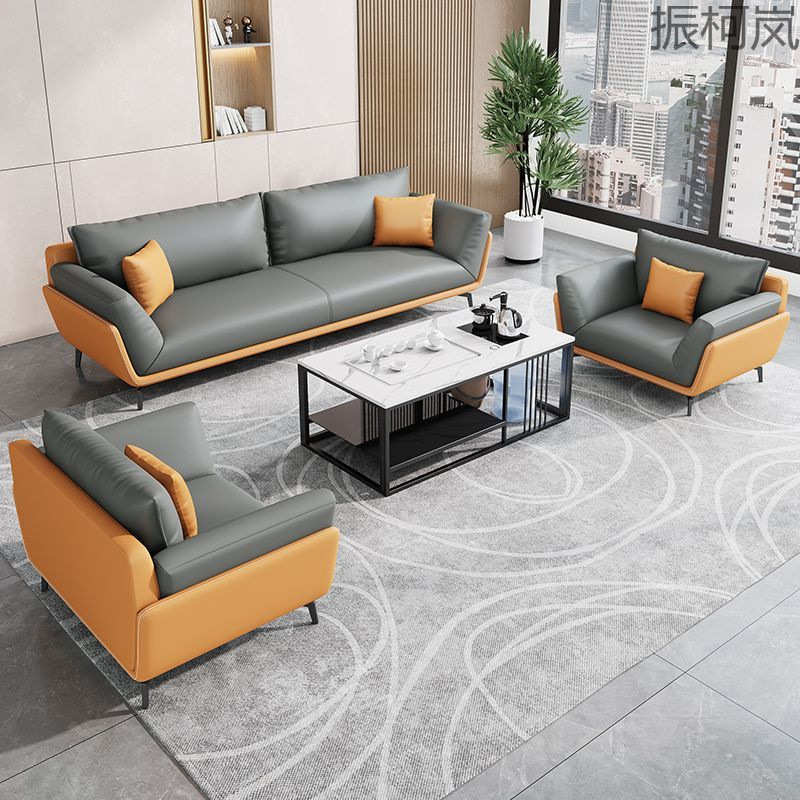 p柯1办公沙发茶几组合茶桌一体一整套茶几办公室商用老板轻奢高级