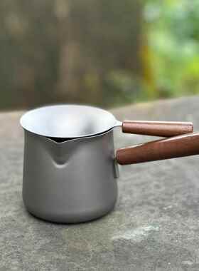 纯公实道杯茶漏滤夫AHB网家用木侧把茶海耐高温分茶器钛功茶具配