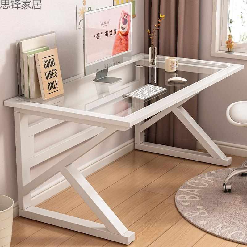 电脑台式钢化玻璃电竞办公简约学生书桌化妆家用经济型写字台桌子