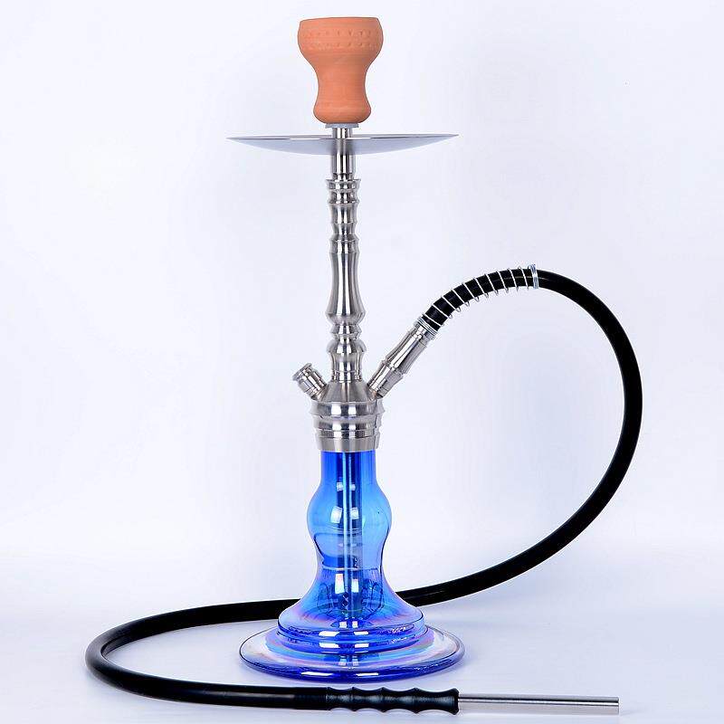 欧美热卖产品宝蓝色不锈钢水烟壶shishahookah水烟一件可发