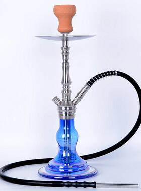 欧美热卖产品宝蓝色不锈钢水烟壶shishahookah水烟一件可发