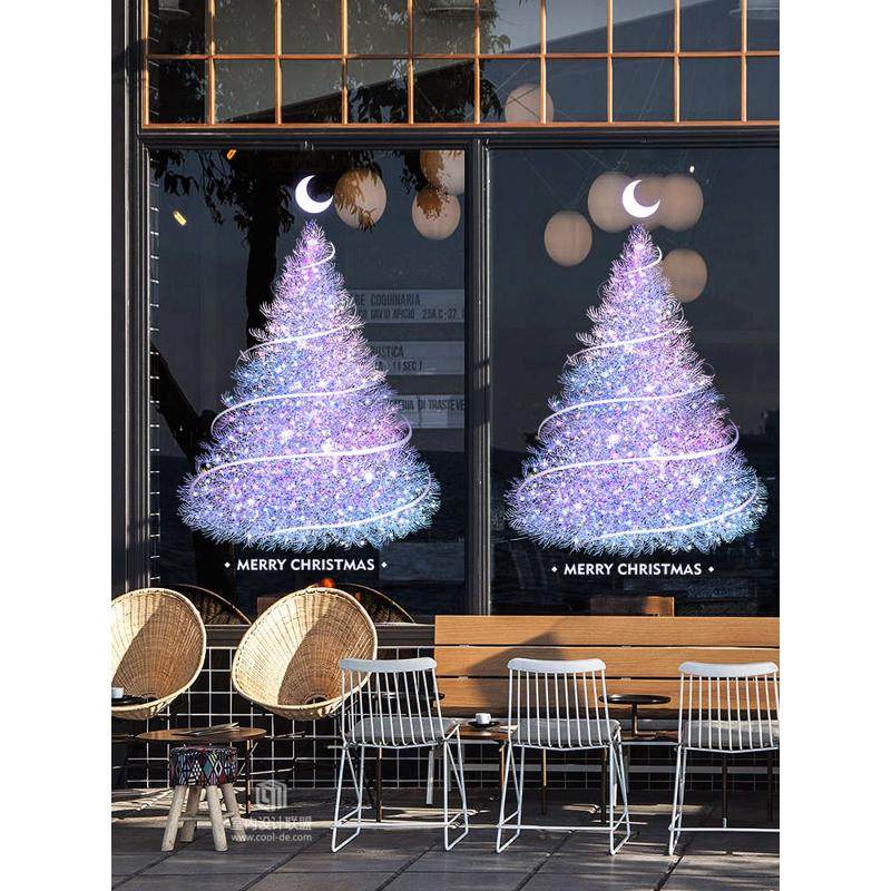 圣诞树装饰贴纸店铺橱窗氛围布置创意2024圣诞节窗贴静电玻璃门贴,家居饰品,软装墙贴,淘宝优惠券,粉丝福利购,淘宝优惠卷