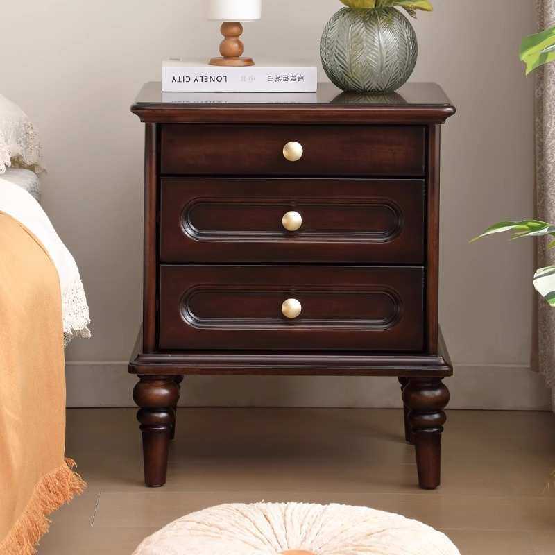 中古风实木床头柜简约现代家用卧室美式床边侧边柜收纳柜置物柜子,住宅家具,床头柜,淘宝优惠券,粉丝福利购,淘宝优惠卷