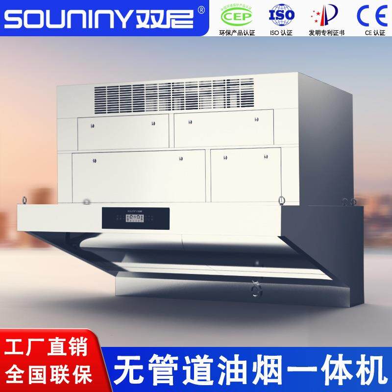 双尼内循环油烟净化一体机后厨房餐饮商用无管道大吸力油烟净化器