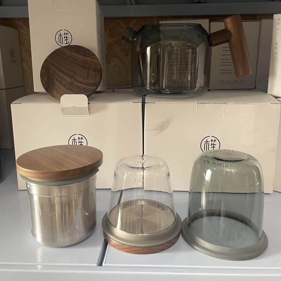木笙玩物泡茶壶茶漏304不锈钢内胆茶漏玻璃茶漏不锈钢茶滤