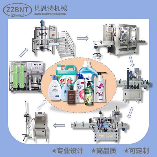 皂液全自动生产线 洗衣液生产机器设备 洗衣液全自动灌装计量旋盖